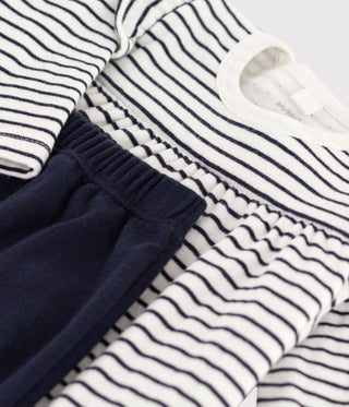 Babies' Sailor Striped Cotton Tube Knit Dress with Leggings
