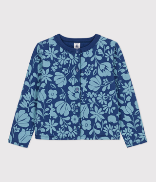 GIRLS' PRINTED QUILTED TUBE KNIT CARDIGAN