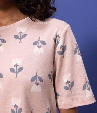 Women's Tulip Patterned Cotton Short Pyjamas