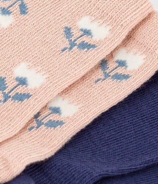 Babies' Floral Cotton Jersey Socks - 2-Pack