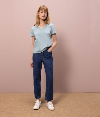 Women's Straight V-Neck Cotton T-Shirt