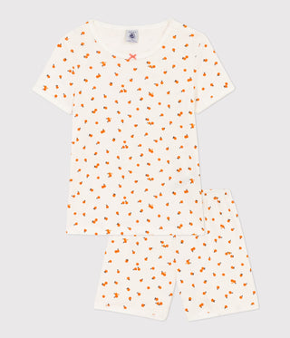 Girls' Orangette Themed Cotton Short Pyjamas