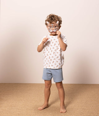 Boys' Leopard Print Cotton Pyjamas with Mask