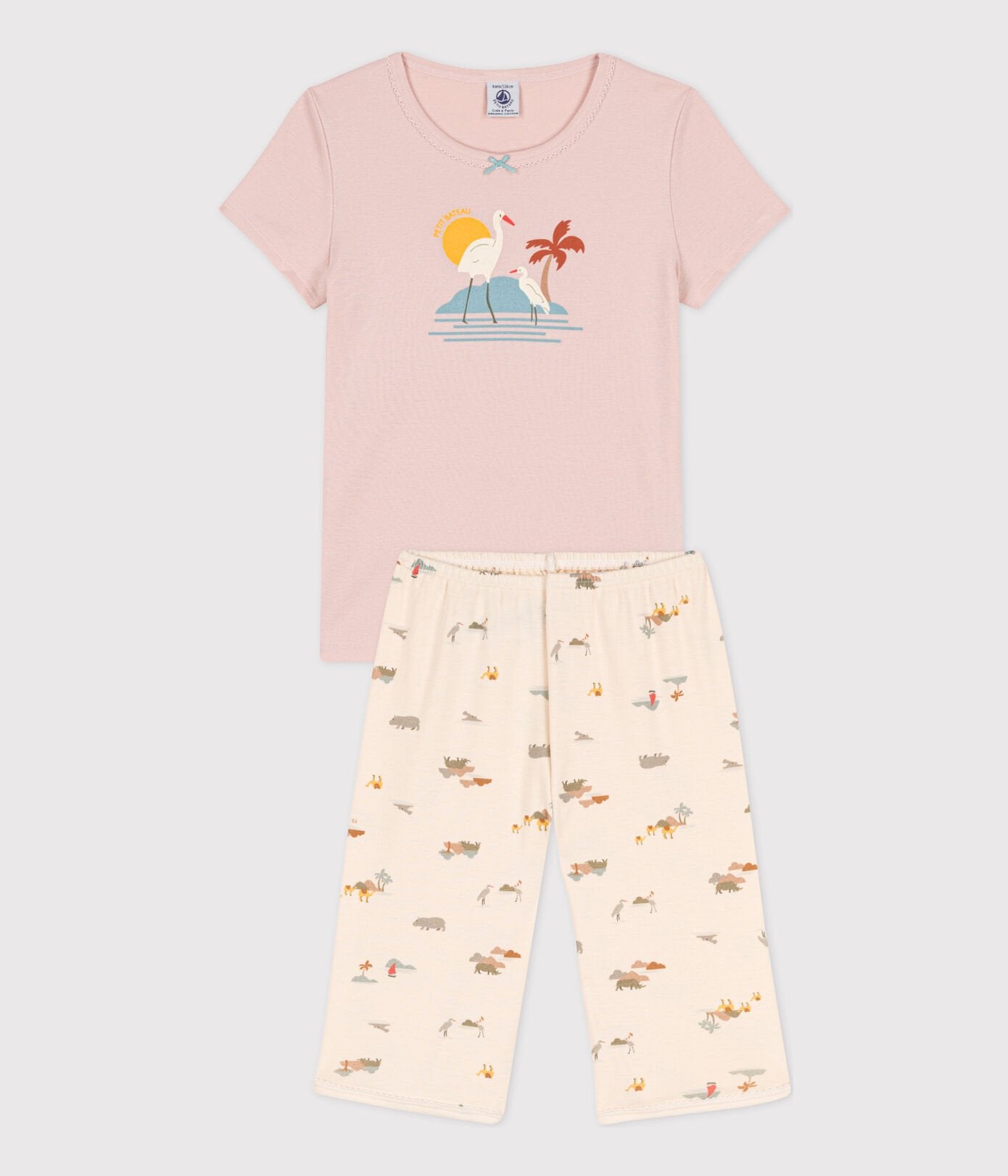 Girls' Animal Themed Short Cotton Pyjamas,Nightwear – Petit Bateau