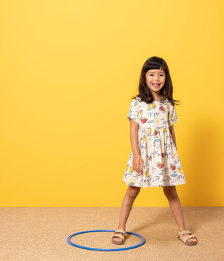 Girls' Short-Sleeved Poplin Dress