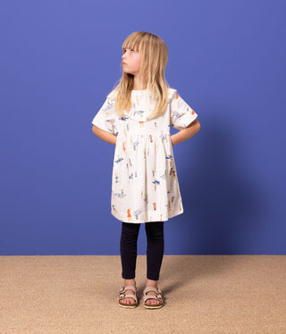 Girls' Short-Sleeved Cotton Dress