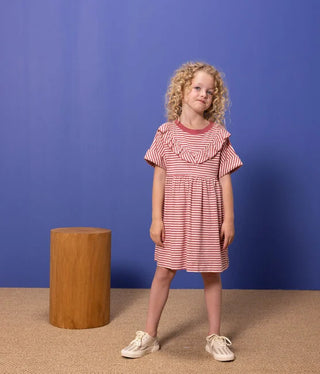 Girls' Striped Slub Jersey Dress