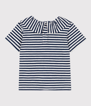 Babies' Striped Short-Sleeved Slub Jersey Blouse