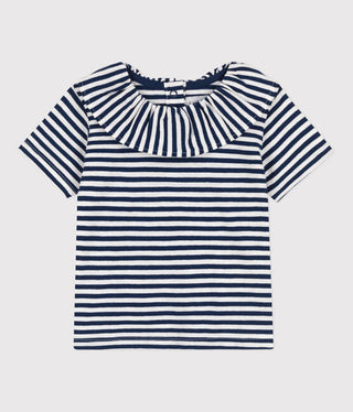 Babies' Striped Short-Sleeved Slub Jersey Blouse