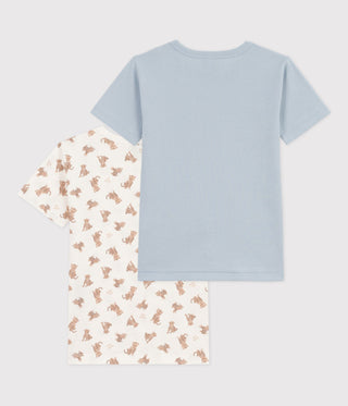 Boys' Short-Sleeved Leopard Pattern Cotton T-shirts - 2-Pack