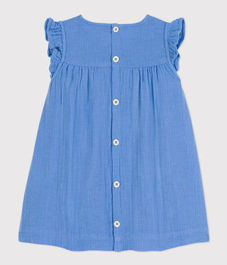 Babies' Sleeveless Plain Cotton Gauze Dress