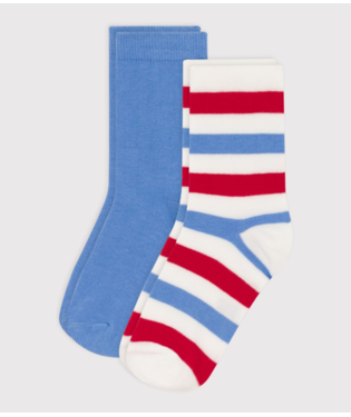 Children's Cotton Jersey Striped Socks - 2-Pack