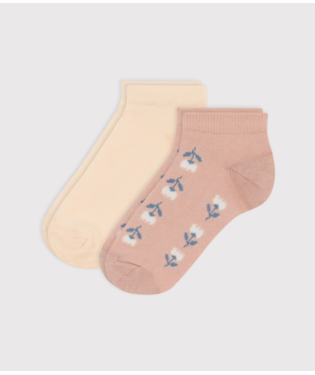 Children's Floral Cotton Jersey Socks - 2-Pack