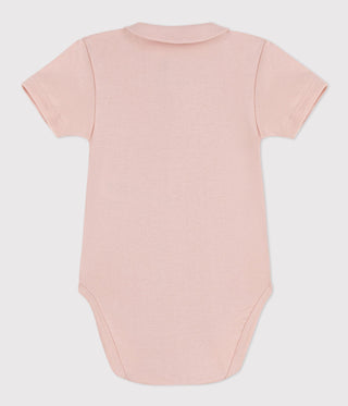 Babies' Short-Sleeved Cotton Bodysuit with Collar
