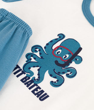 Boys' Octopus Themed Cotton Short Pyjamas