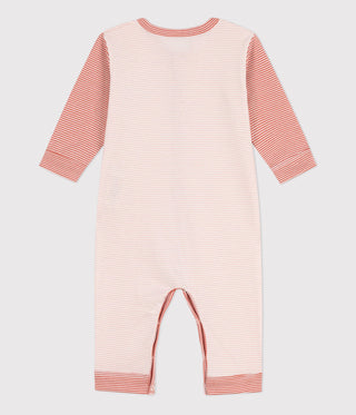 Footless Pinstriped Cotton Sleepsuit