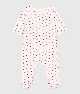 Babies' Heart Patterned Velour Pyjamas