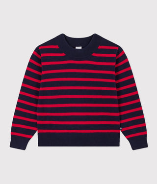 Unisex children's wool and cotton Breton jumper