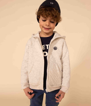 Children's unisex quilted tube knit zipped hoodie