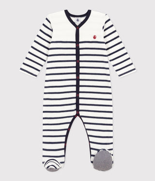 Babies' Stripy Velour Pyjamas