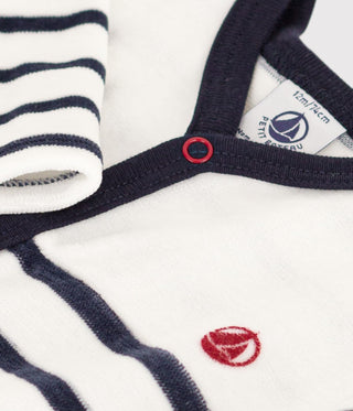 Babies' Stripy Velour Pyjamas