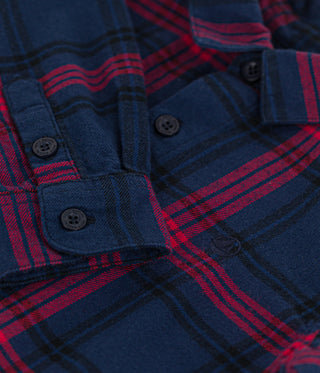 Boys' checked cotton flannel shirt