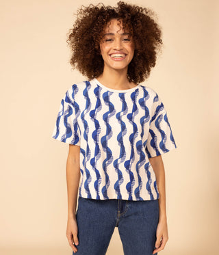Women's Boxy Patterned Cotton T-Shirt