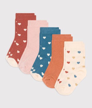 Babies' Heart Patterned Socks - 5-Pack