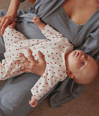 Babies' Little Heart Patterned Fleece Jumpsuit