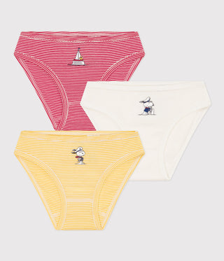 Girls' Peanuts Printed Organic Cotton Knickers - Pack of 3