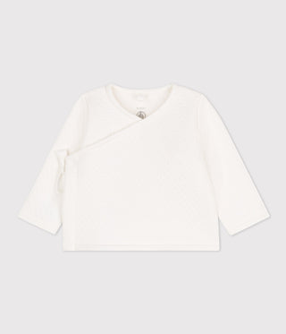 Babies' Quilted Rib Knit Cotton Cardigan