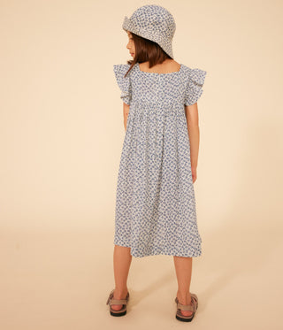 Girls' Sleeveless Flora Printed Cotton Gauze Dress