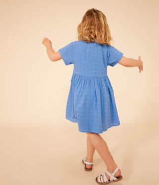 Girls' Short-Sleeved Broderie Anglaise Dress