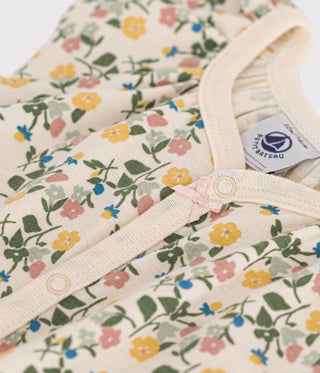 Babies' Short Floral Cotton Playsuit