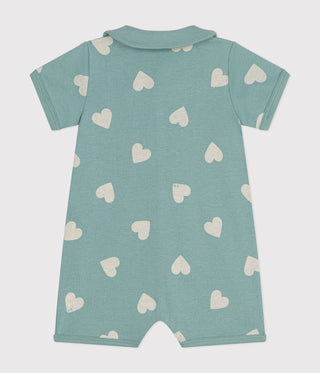 Babies' Heart Printed Short Cotton Playsuit