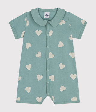 Babies' Heart Printed Short Cotton Playsuit