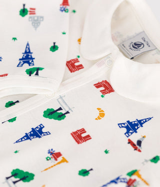 Babies' Paris Print Footless Cotton Pyjamas