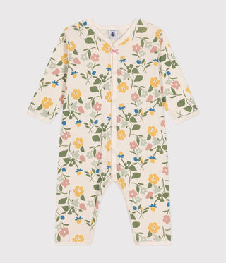 Babies' Footless Floral Print Cotton Pyjamas