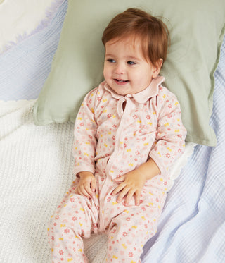 Babies' Footless Floral Cotton Pyjamas