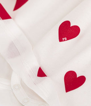 Babies' Organic Cotton Heart Print Dress With Bodysuit