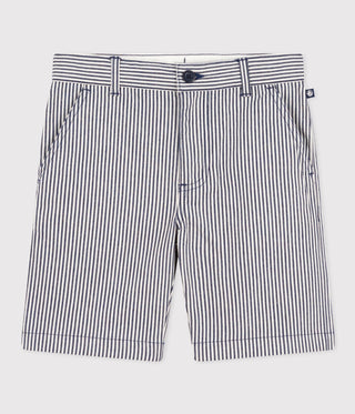 Boys' Stripy Cotton Bermuda Shorts