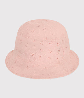 Girls' Pink Broderie Anglaise Bucket Hat