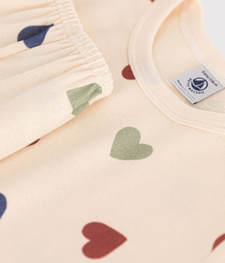 Children's Short Cotton Heart Print Pyjamas