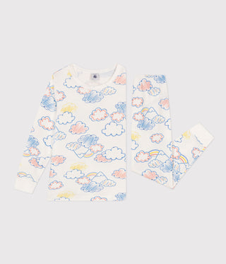 Children's Cotton Cloud and Rainbow Print Pyjamas