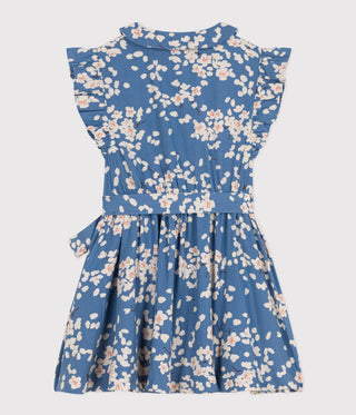 Girls' Floral Sleeveless Printed Poplin Dress