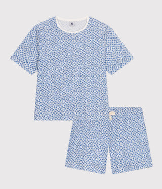 Women's Floral-pattern Cotton Pyjama Shorts and T-shirt