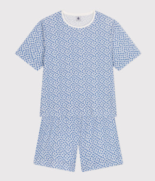 Women's Floral-pattern Cotton Pyjama Shorts and T-shirt