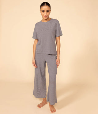 Women's Pinstriped Cotton Pyjamas
