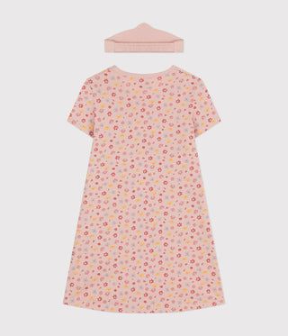 Children's Cotton Floral Patterned Nightdress and Diadem