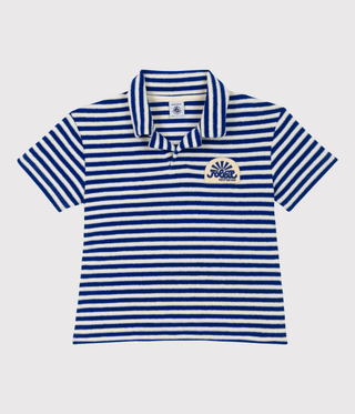Boys' Short-Sleeved Brushed Terry Towelling Polo Shirt